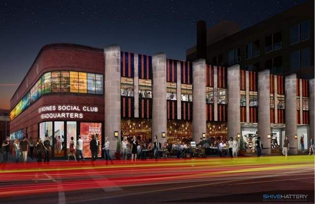 An architect's rendering of the Des Moines Social Club.