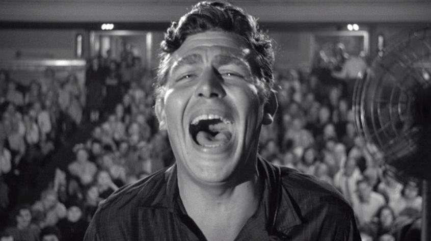 Andy Griffith as Lonesome Rhodes in the 1957 film 'A Face in the Crowd.'