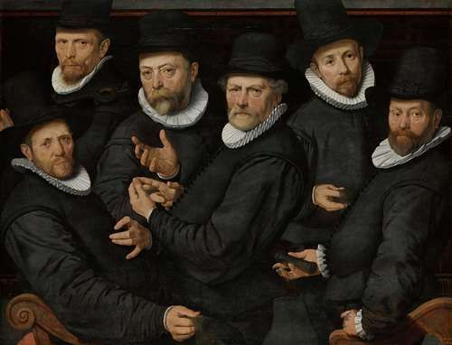 Six Wardens of the Drapers’ Guild, Pieter Pietersz. (I), 1599.