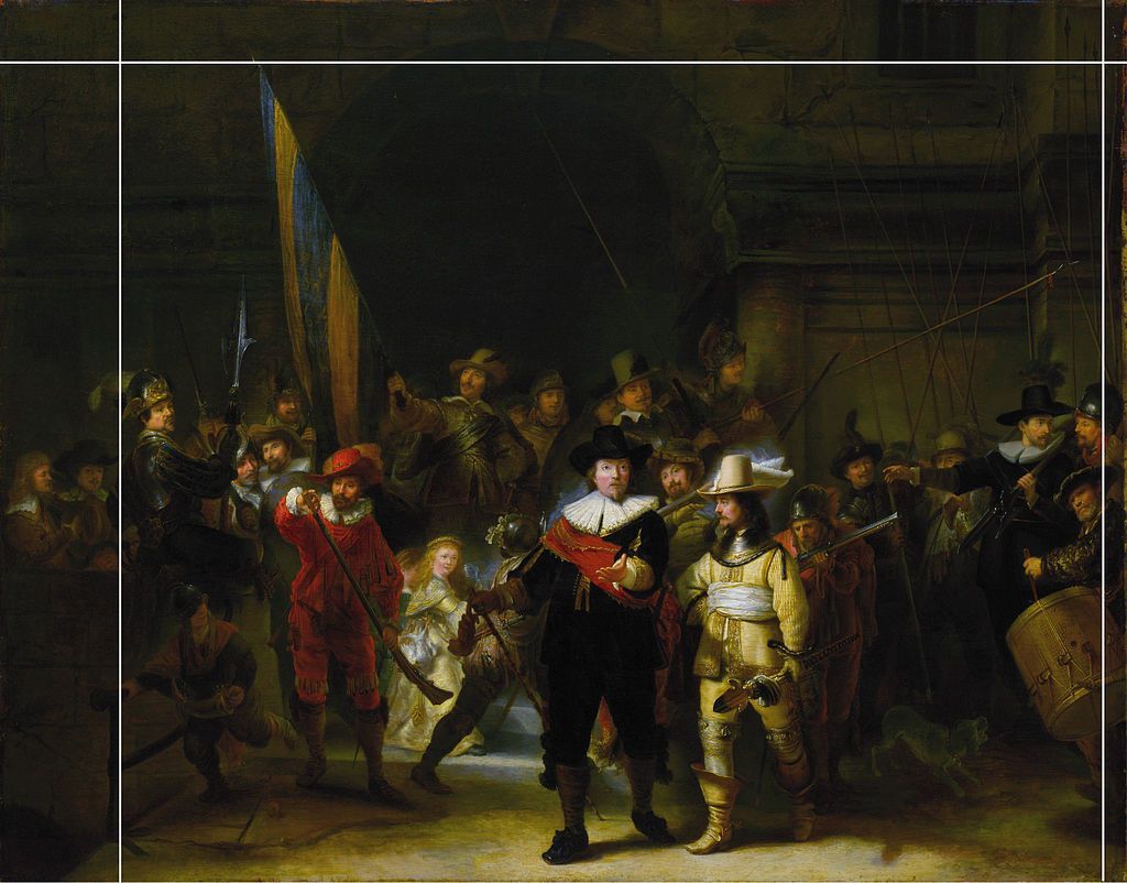 A 17th-century copy of Rembrandt's 'Night Watch' by Gerrit Lundens.