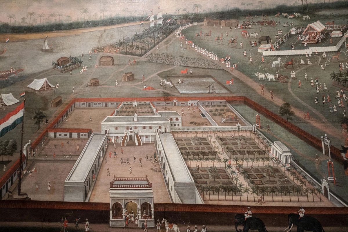 The Trading Post of the Dutch East India Company in Hooghly, Bengal, Hendrik van Schuylenburgh, 1665.