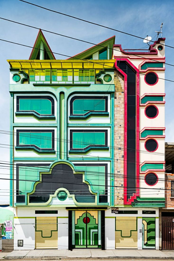 A recent example of Bolivian vernacular architecture by Freddy Mamani Silvestre, as featured in The New Yorker last December.