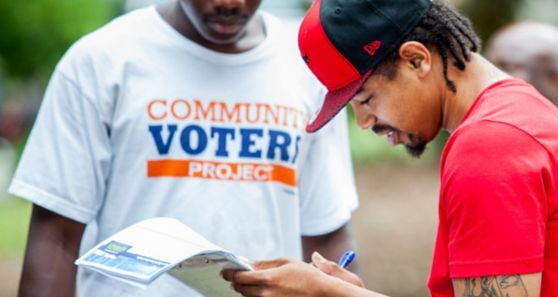 The Community Voters Project registers voters by street canvassing and talking to people one-on-one.
