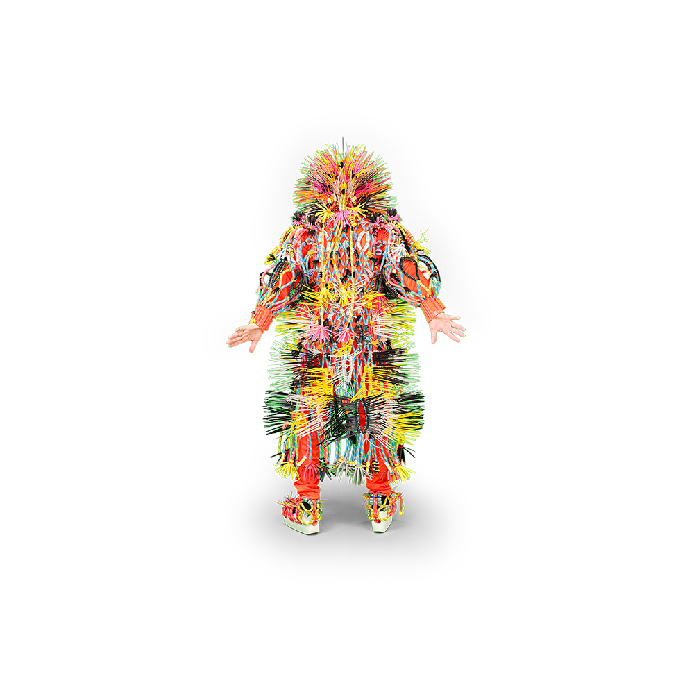 David Byrne with shadow