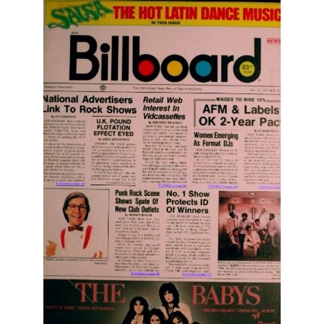 Cover of Billboard magazine that contains the Ambrosio advert.