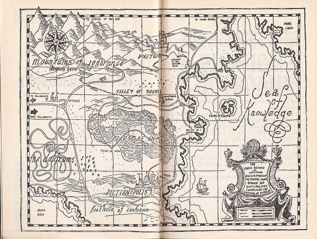 'The Kingdom of Wisdom' map from 'The Phantom Tollbooth,' by Norton Juster.